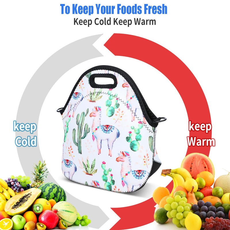 Violet Mist Neoprene Lunch Bag for Women Insulated Cute Lunch Bag Tote Box Reusable Waterproof Extra Pocket Zipper Work Outdoor Men Women Adults Gift - Image 2